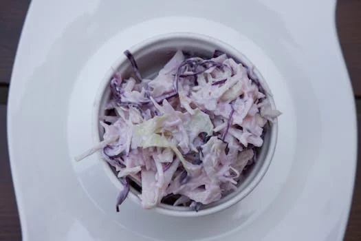 fresh coleslaw salad with vegetables